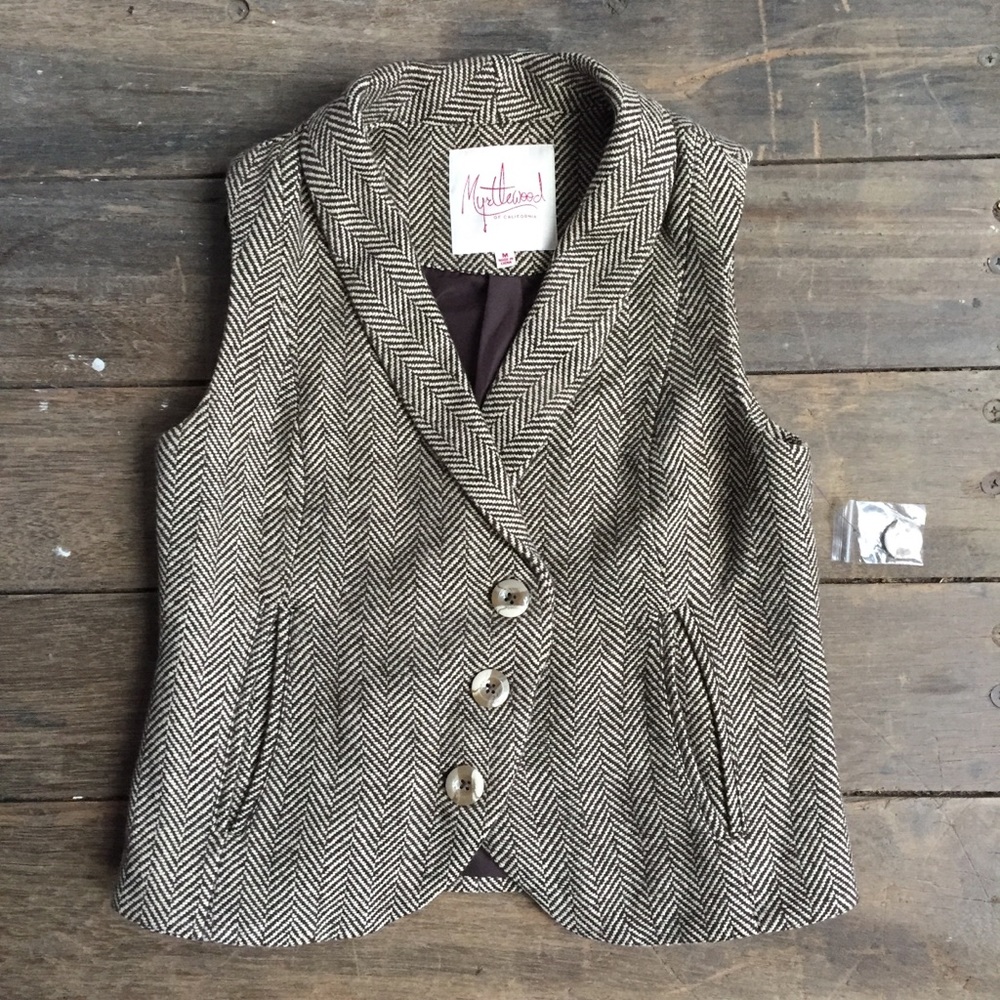 Myrtlewood tweed vest NWT